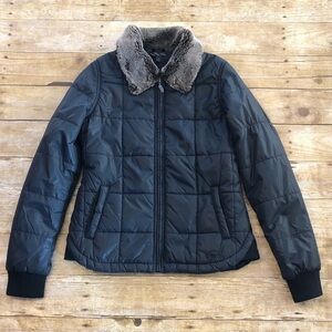 Vans Faux Fur Collar Quilted Zip Jacket